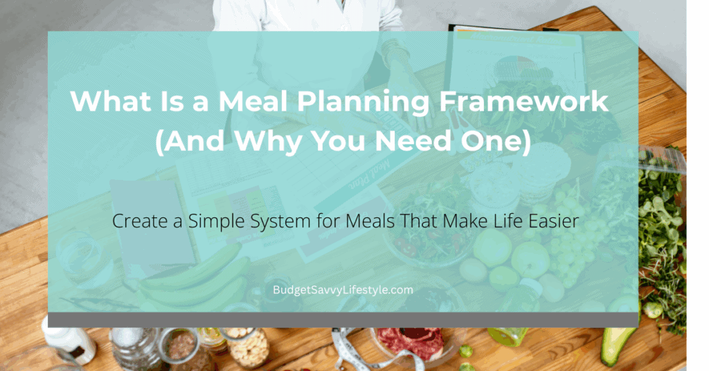 A table with meal planner and groceries